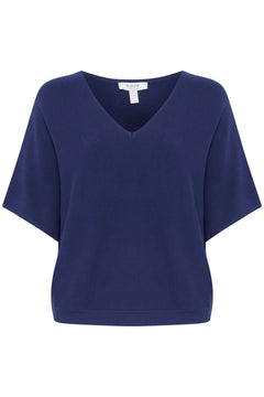 b.youngb.young BYMMORLA V - Neck Short Sleeve TopClothingMedieval Blue - Blue Water Clothing
