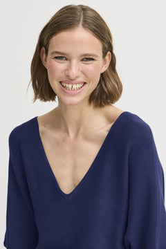 b.youngb.young BYMMORLA V - Neck Short Sleeve TopClothingMedieval Blue - Blue Water Clothing