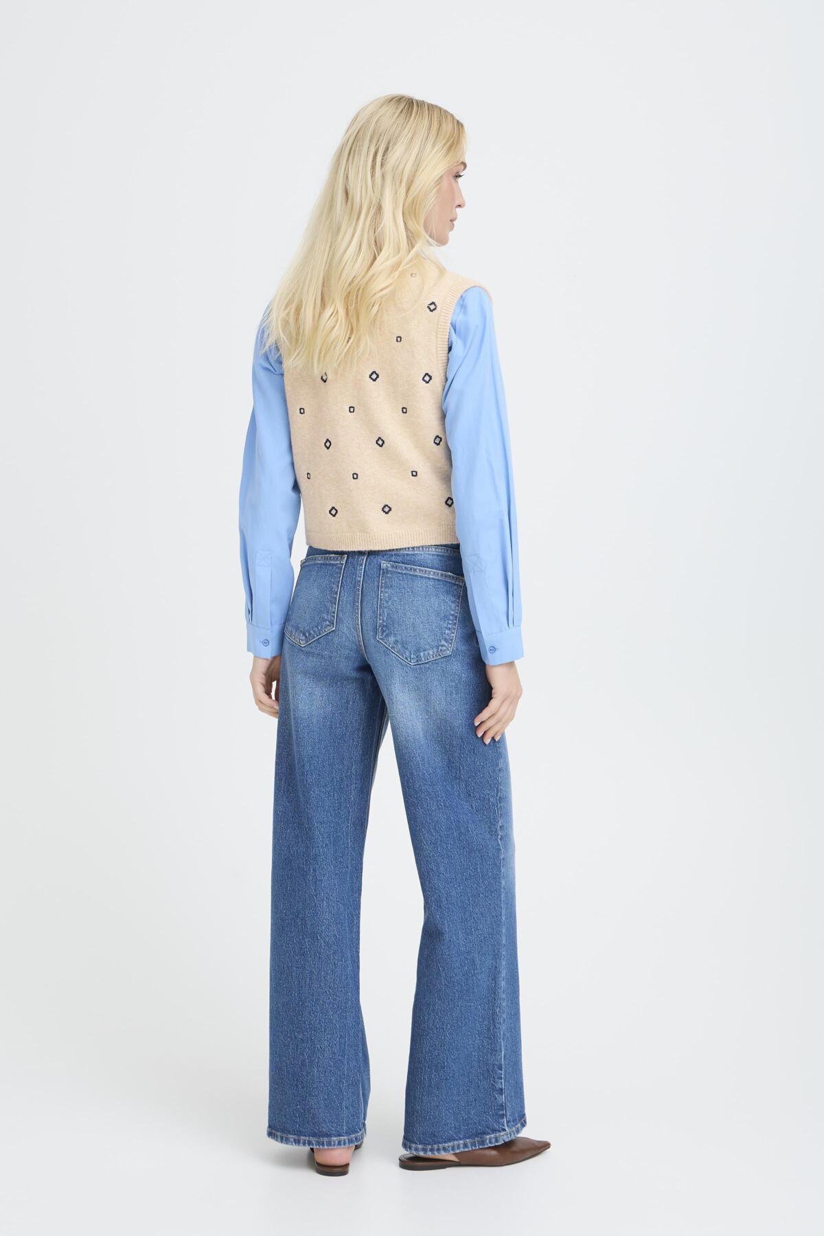 b.youngb.young BYNADIKA Knitted VestClothingOyester Grey - Blue Water Clothing