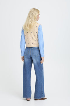 b.youngb.young BYNADIKA Knitted VestClothingOyester Grey - Blue Water Clothing