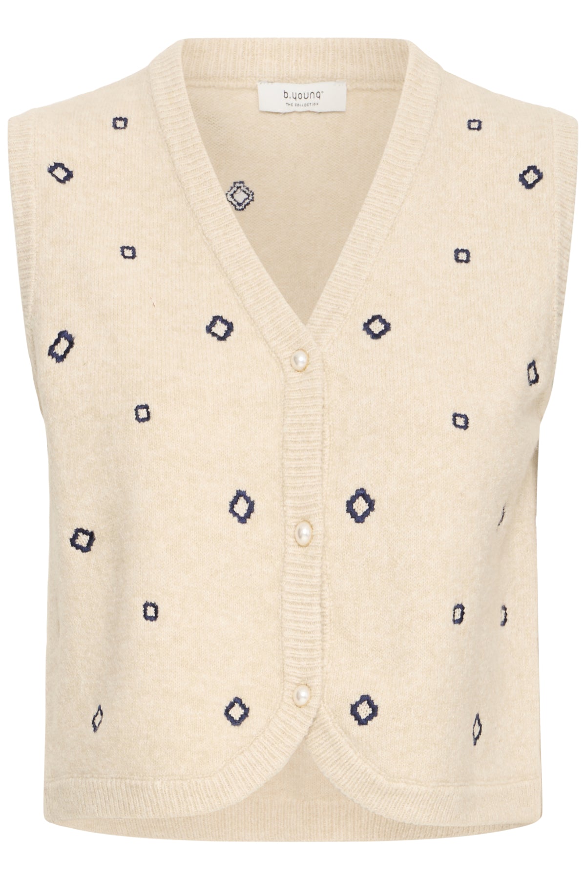 b.youngb.young BYNADIKA Knitted VestClothingOyester Grey - Blue Water Clothing