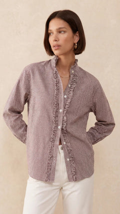 Charli LondonCharli London Daria ShirtTopsBrown Gingham - Blue Water Clothing