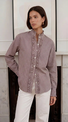 Charli LondonCharli London Daria ShirtTopsBrown Gingham - Blue Water Clothing