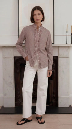 Charli LondonCharli London Daria ShirtTopsBrown Gingham - Blue Water Clothing