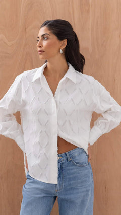 Charli LondonCharli London Marlowe ShirtTopsWhite - Blue Water Clothing