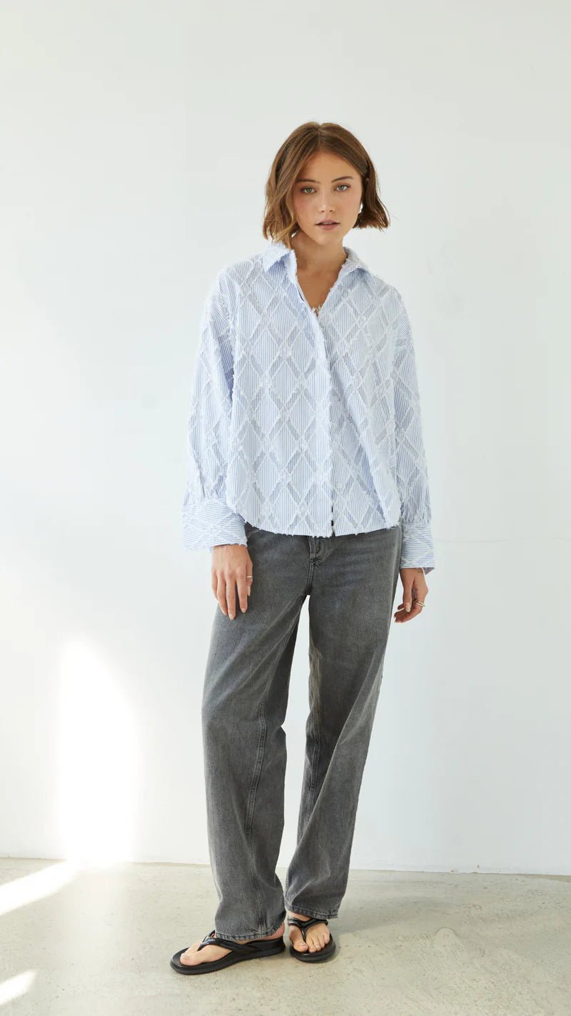 Charli LondonCharli London Marlowe ShirtTopsWhite - Blue Water Clothing
