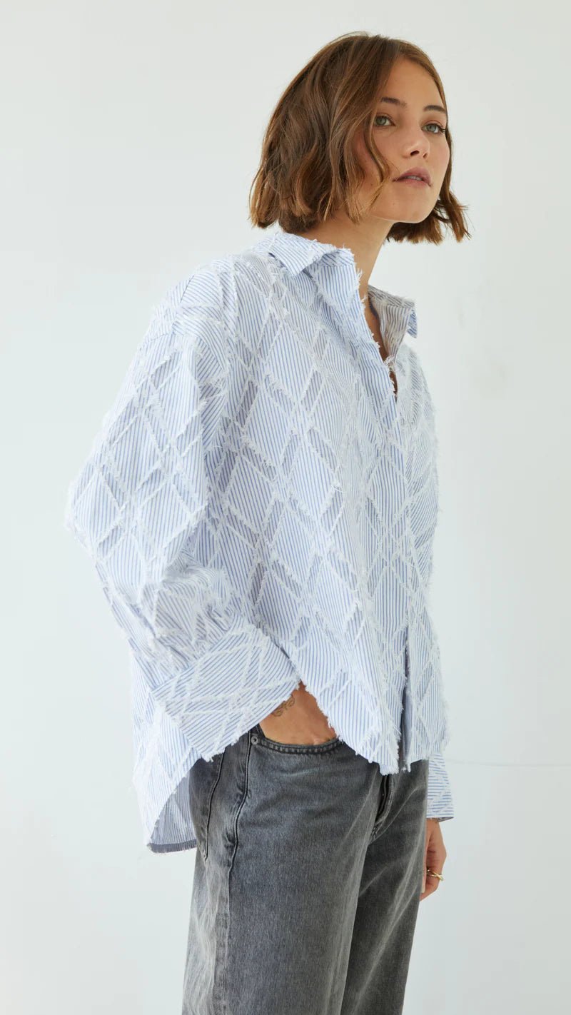 Charli LondonCharli London Marlowe ShirtTopsWhite - Blue Water Clothing