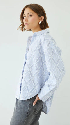 Charli LondonCharli London Marlowe ShirtTopsWhite - Blue Water Clothing