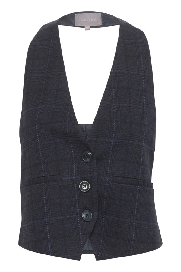 CultureCulture Beatriz Halterneck WaistcoatClothingBlue - Blue Water Clothing
