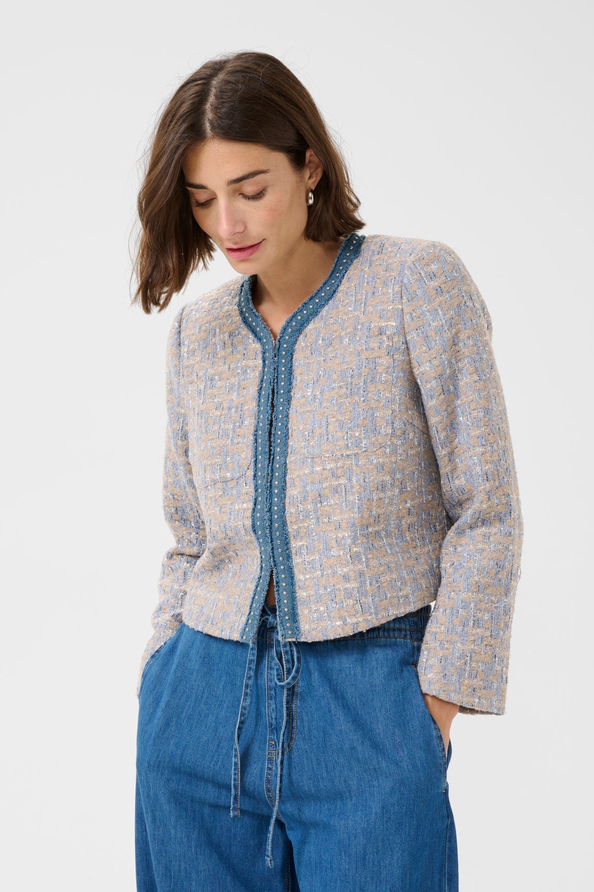CultureCulture Cupana JacketClothingBlue/Brown Check - Blue Water Clothing
