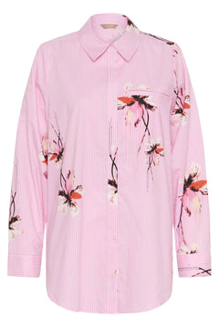 CultureCulture CUbrila Long Stripe ShirtTopsPink Flower Stripe - Blue Water Clothing