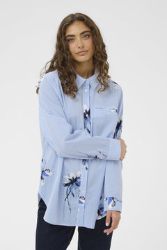 CultureCulture CUbrila Long Stripe ShirtTopsBlue Flower Stripe - Blue Water Clothing