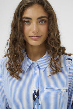 CultureCulture CUbrila Long Stripe ShirtTopsBlue Flower Stripe - Blue Water Clothing