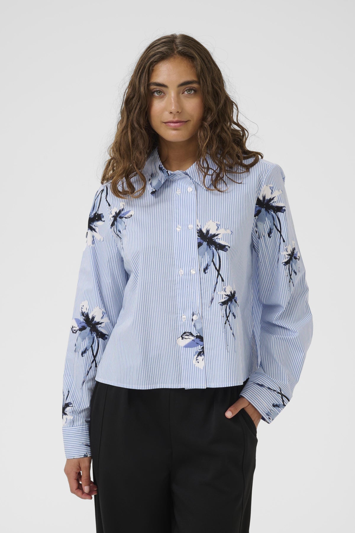 CultureCulture CUbrila ShirtTopsBlue Flower Stripe - Blue Water Clothing