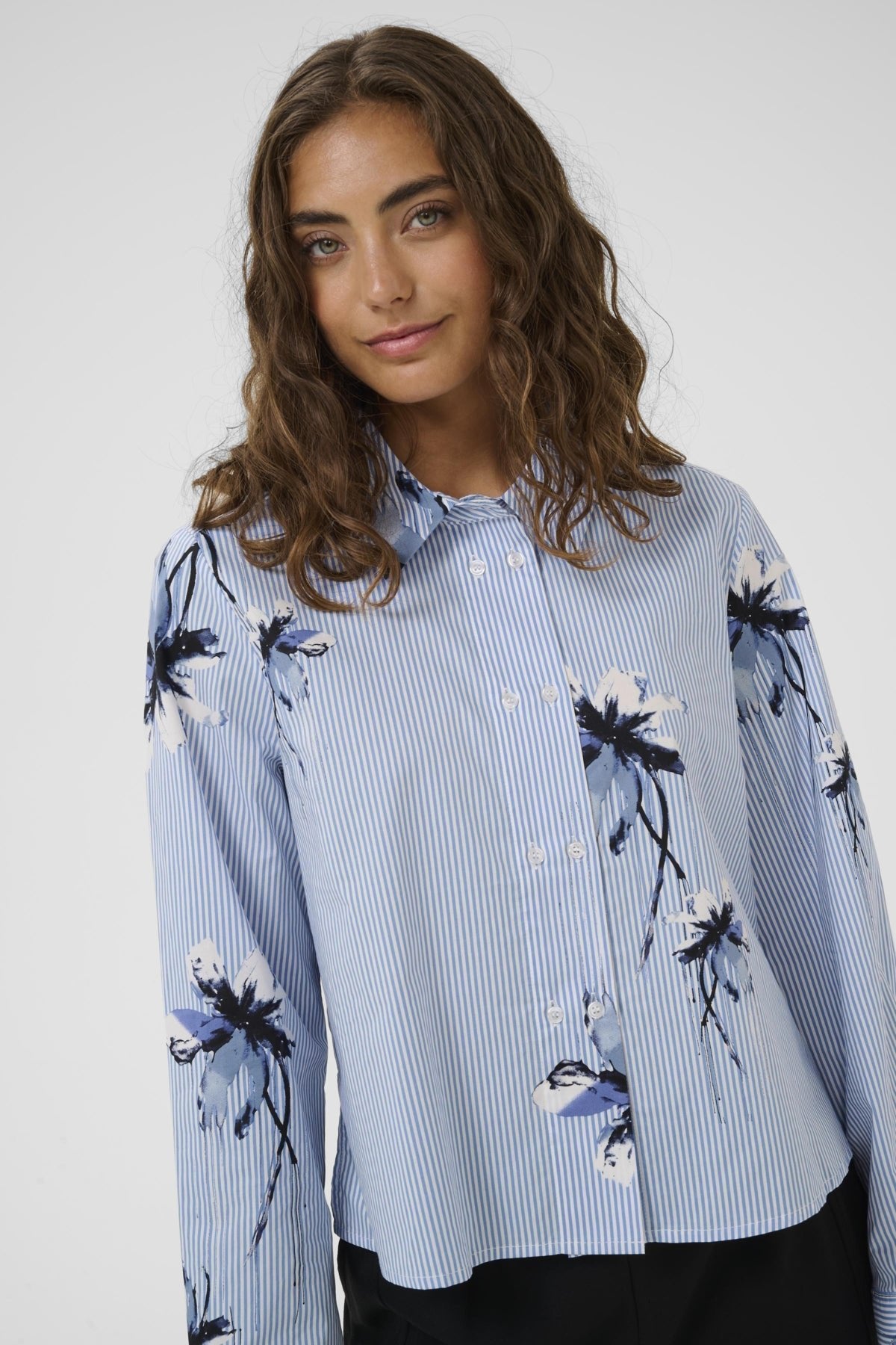 CultureCulture CUbrila ShirtTopsBlue Flower Stripe - Blue Water Clothing