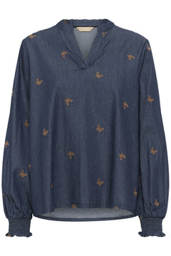 CultureCulture CUfilipa Michelle BlouseTopsRinse Wash - Blue Water Clothing