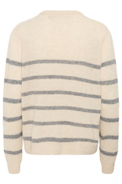 CultureCulture Cukatrina Wool Stripe CardiganTopsWhitecap Melange - Blue Water Clothing