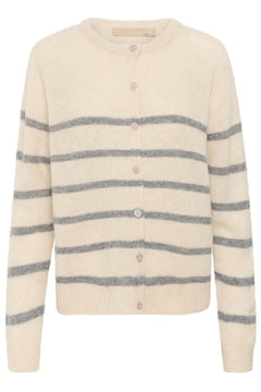 CultureCulture Cukatrina Wool Stripe CardiganTopsWhitecap Melange - Blue Water Clothing