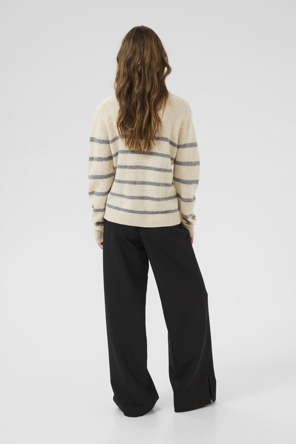 CultureCulture Cukatrina Wool Stripe CardiganTopsWhitecap Melange - Blue Water Clothing