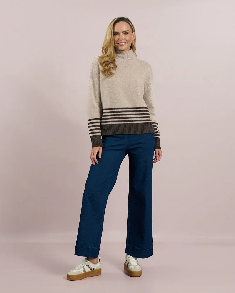 Deck By DecolageDeck By Decolage Turtle Neck Wool SweaterTopsBeige - Blue Water Clothing