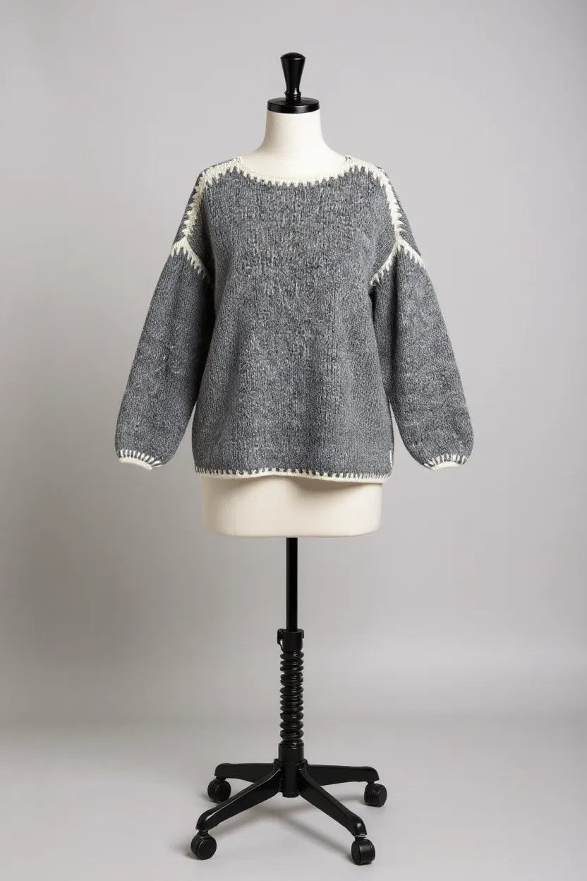 Elie BeaumontElie Beaumont Knit EB25237TopsGrey - Blue Water Clothing