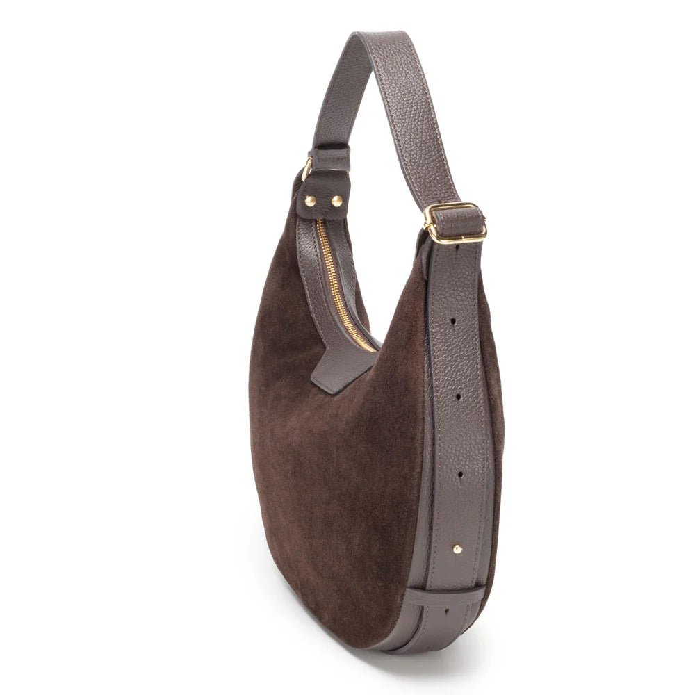 Elie BeaumontElie Beaumont Suede Shoulder HandbagAccessories - Blue Water Clothing