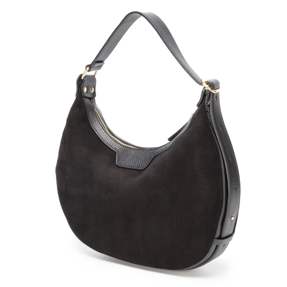 Elie BeaumontElie Beaumont Suede Shoulder HandbagAccessories - Blue Water Clothing