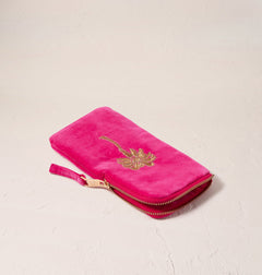Elizabeth ScarlettElizabeth Scarlett Gold Palm Pink Velvet Glasses CaseAccessories - Blue Water Clothing