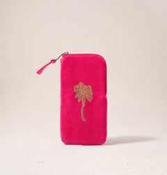 Elizabeth ScarlettElizabeth Scarlett Gold Palm Pink Velvet Glasses CaseAccessories - Blue Water Clothing