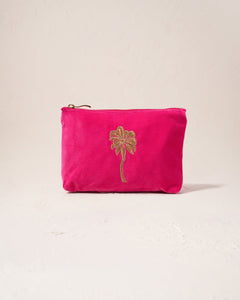 Elizabeth ScarlettElizabeth Scarlett Gold Palm Pink Velvet Mini PouchAccessories - Blue Water Clothing
