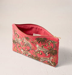 Elizabeth ScarlettElizabeth Scarlett Monkeys Velvet Everyday Pouch Blush PinkAccessories - Blue Water Clothing