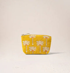 Elizabeth ScarlettElizabeth Scarlett Sunrise Palms Velvet Coin Purse Mustard YellowAccessories - Blue Water Clothing