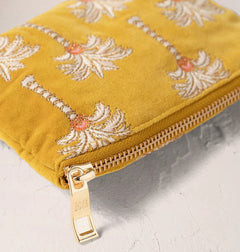 Elizabeth ScarlettElizabeth Scarlett Sunrise Palms Velvet Coin Purse Mustard YellowAccessories - Blue Water Clothing