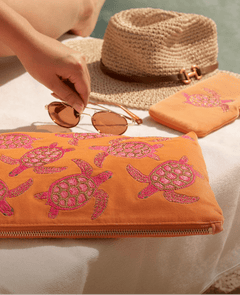 Elizabeth ScarlettElizabeth Scarlett Turtle Conservation Orange Velvet Glasses CaseAccessories - Blue Water Clothing