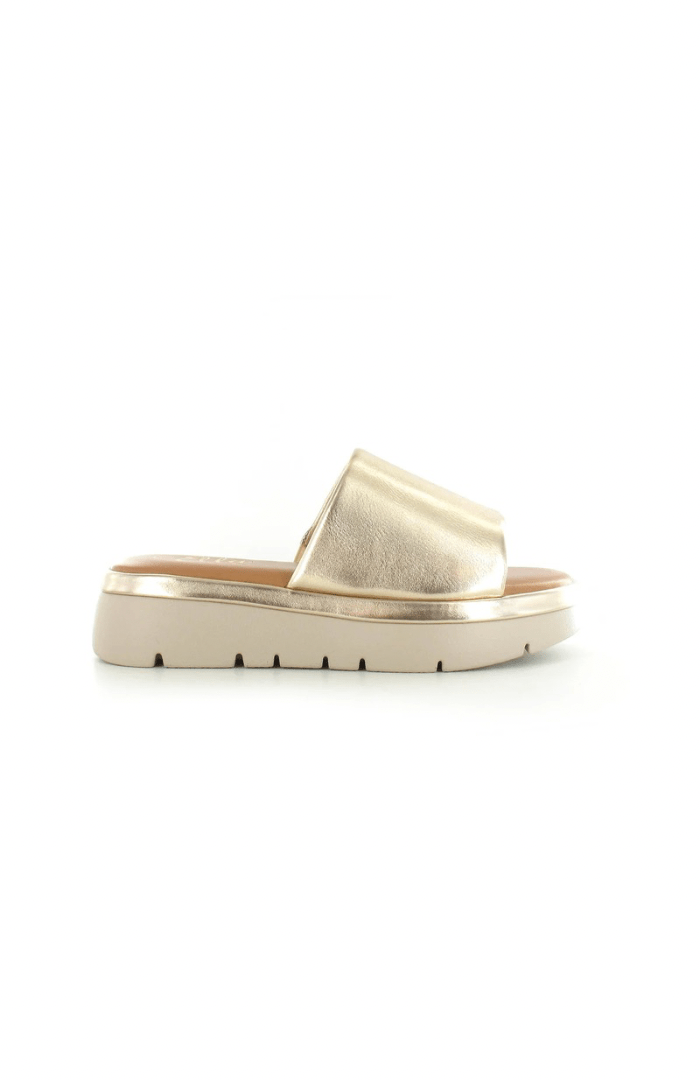 Ella Shoes Maya Strap Slide Wedge Sandal - Blue Water Clothing