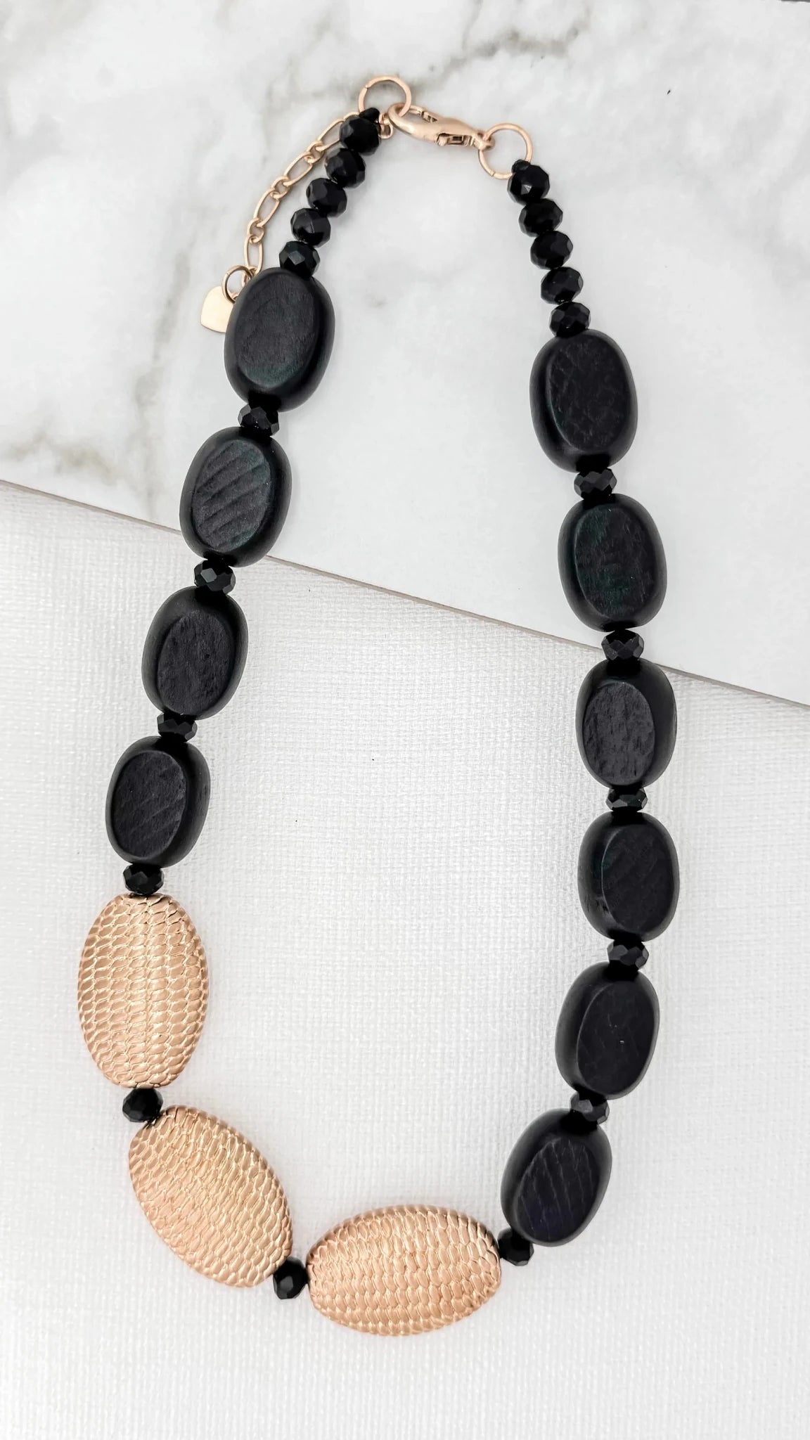 EnvyEnvy Necklace 4094 Black Beaded WoodJewellery - Blue Water Clothing