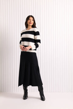 FOILFoil Top Bird Jumper Black/Pearl StripeClothingBlack - Blue Water Clothing