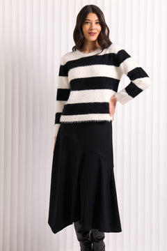 FOILFoil Top Bird Jumper Black/Pearl StripeClothingBlack - Blue Water Clothing