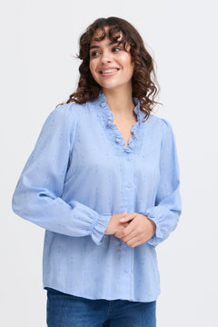 FransaFransa Frpopla Shirt 1ClothingBlanc De Blanc - Blue Water Clothing