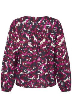 FransaFransa FRARIANA Blouse 14TopsDis Boho V - Blue Water Clothing