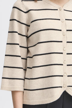 FransaFransa FRBitte Cardigan 2TopsLimestone Melange - Blue Water Clothing