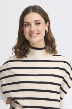 FransaFransa FRBitte Poncho 1TopsLimestone Melange - Blue Water Clothing