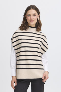 FransaFransa FRBitte Poncho 1TopsLimestone Melange - Blue Water Clothing