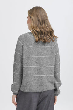 FransaFransa FRKendra Cardigan 1TopsAsphalt Melange - Blue Water Clothing
