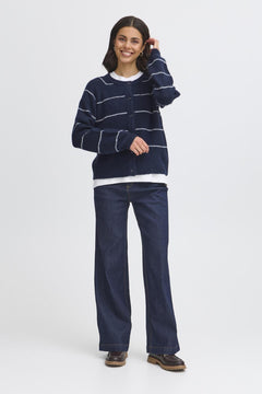 FransaFransa FRKendra Cardigan 1TopsNight Skye - Blue Water Clothing