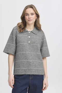 FransaFransa FRKendra Pullover 1TopsAsphalt Melange - Blue Water Clothing