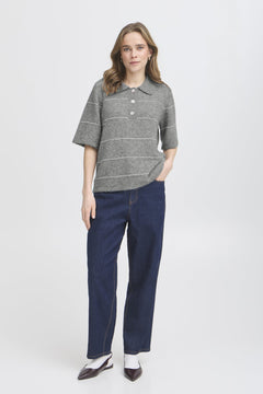 FransaFransa FRKendra Pullover 1TopsAsphalt Melange - Blue Water Clothing