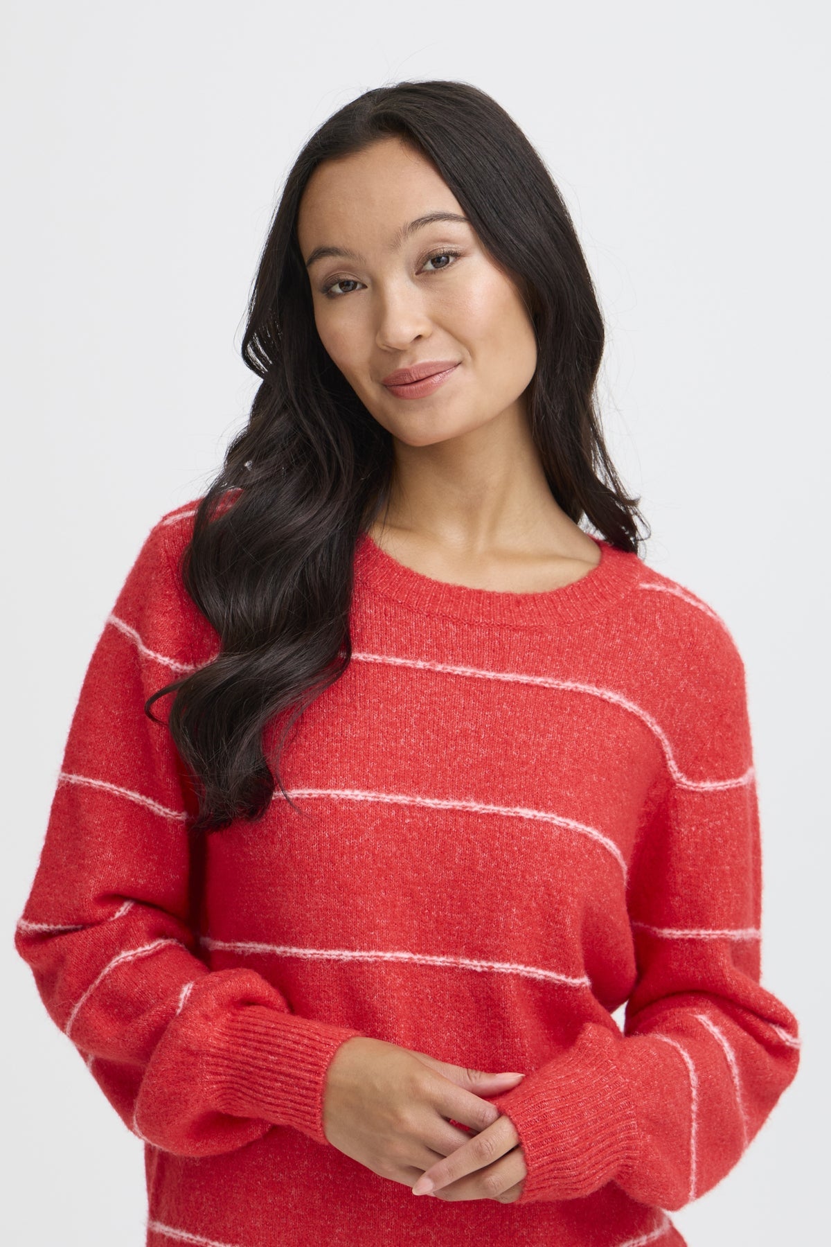 FransaFransa FRKendra Pullover 2TopsMars Red - Blue Water Clothing