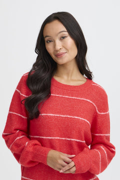 FransaFransa FRKendra Pullover 2TopsMars Red - Blue Water Clothing
