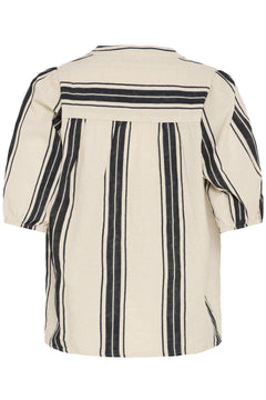 FransaFransa FRMADDIE Blouse 2TopsWIDE STRIPE BLACK - Blue Water Clothing